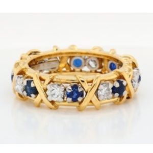 Tiffany & Co Schlumberger Diamond Sapphire Ring